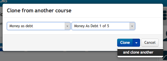 Clone From Course / add another