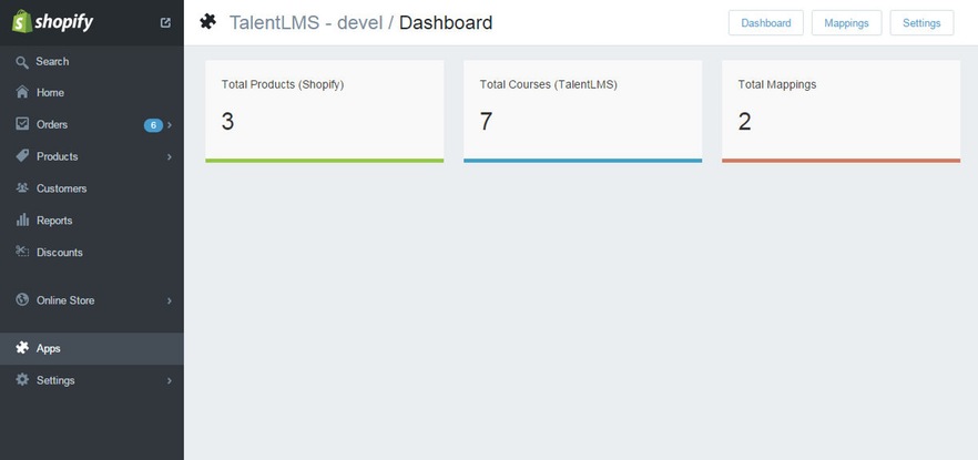 talentlms shopify integration dashboard