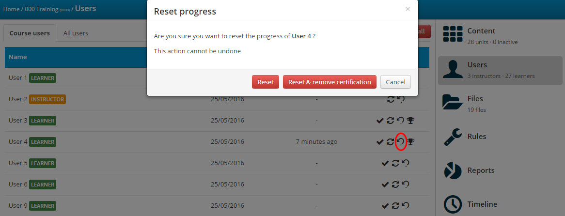 How to manually revoke a user's certificate in TalentLMS