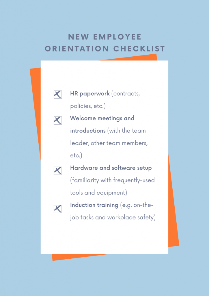 new employee orientation checklist / vad ska man inkludera