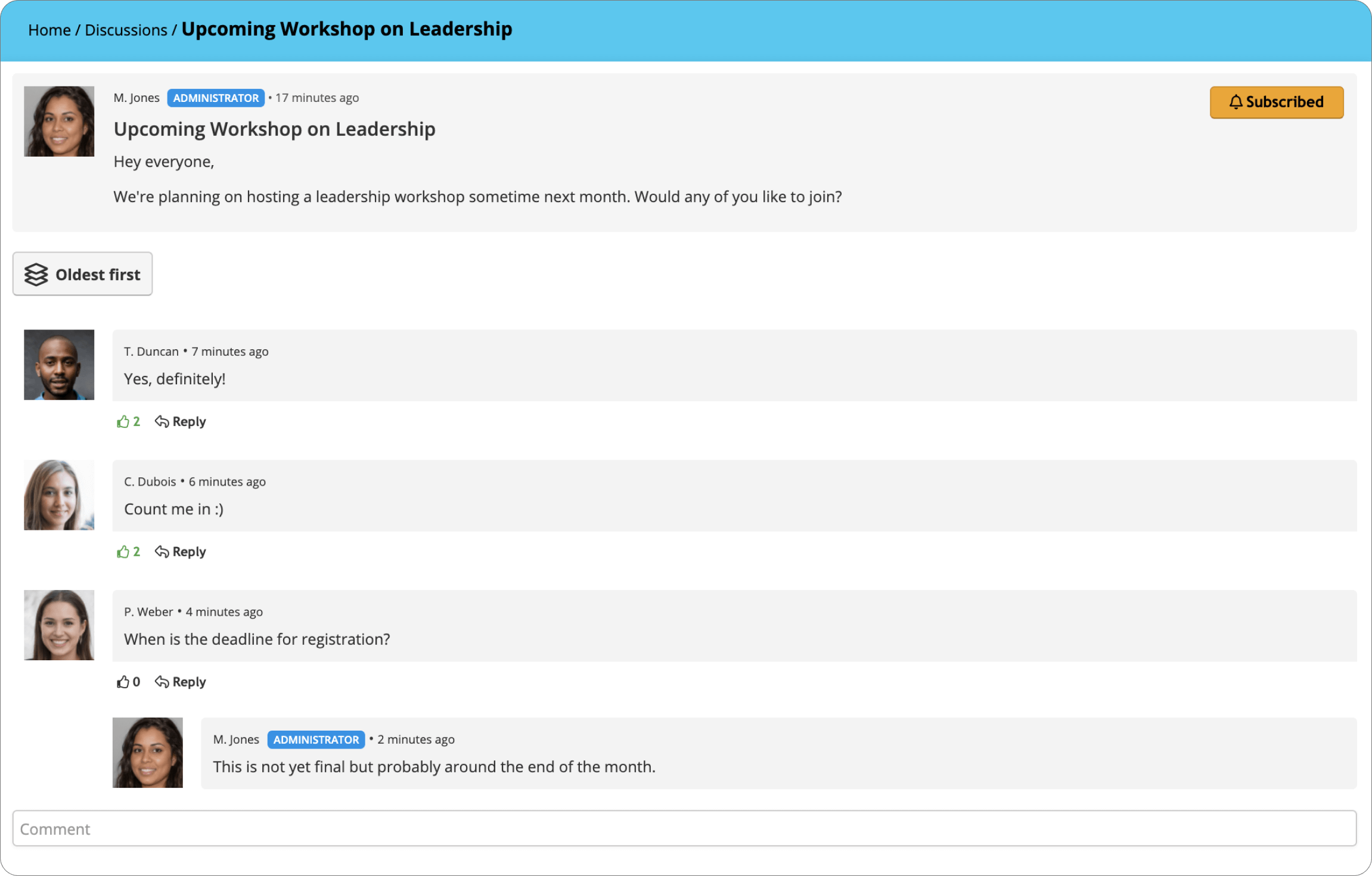 TalentLMS Spring 2021 Update - Subscribe to Discussions