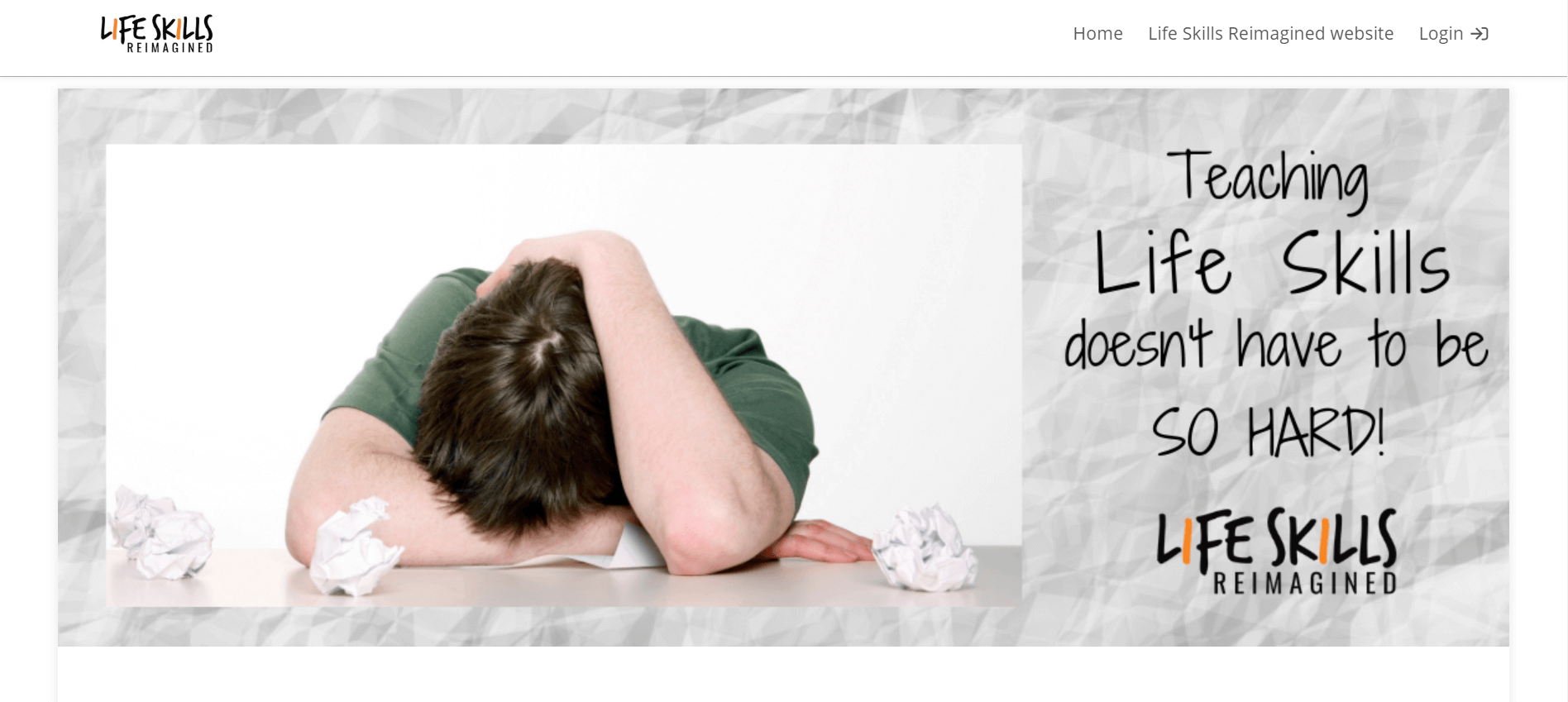 Page d'accueil du portail de formation Life Skills Reimagined
