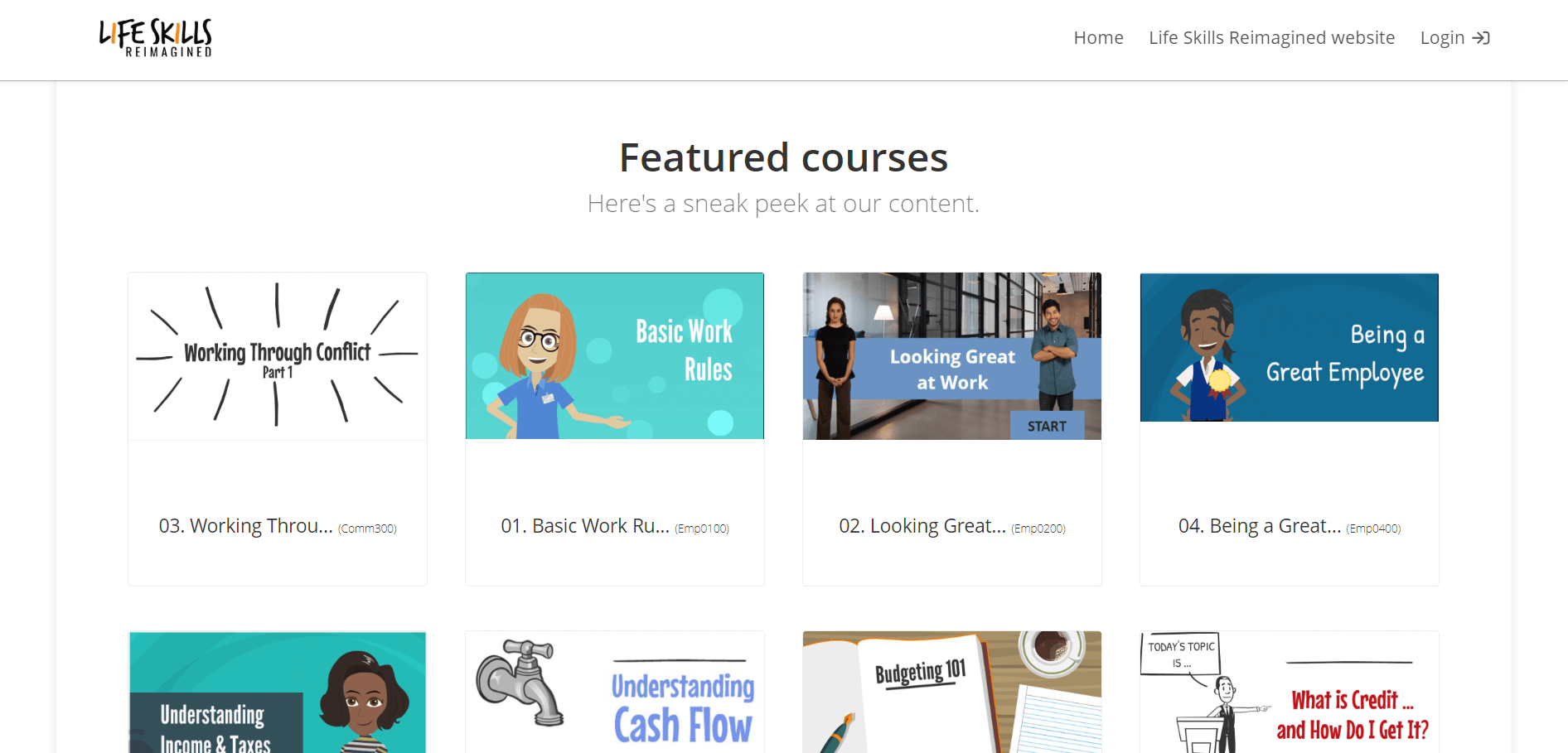 Page d'accueil du portail de formation d'apprentissage LYFT