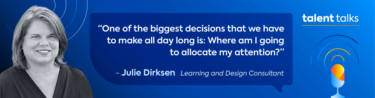Quote about learning in the flow of work by Julie Dirksen