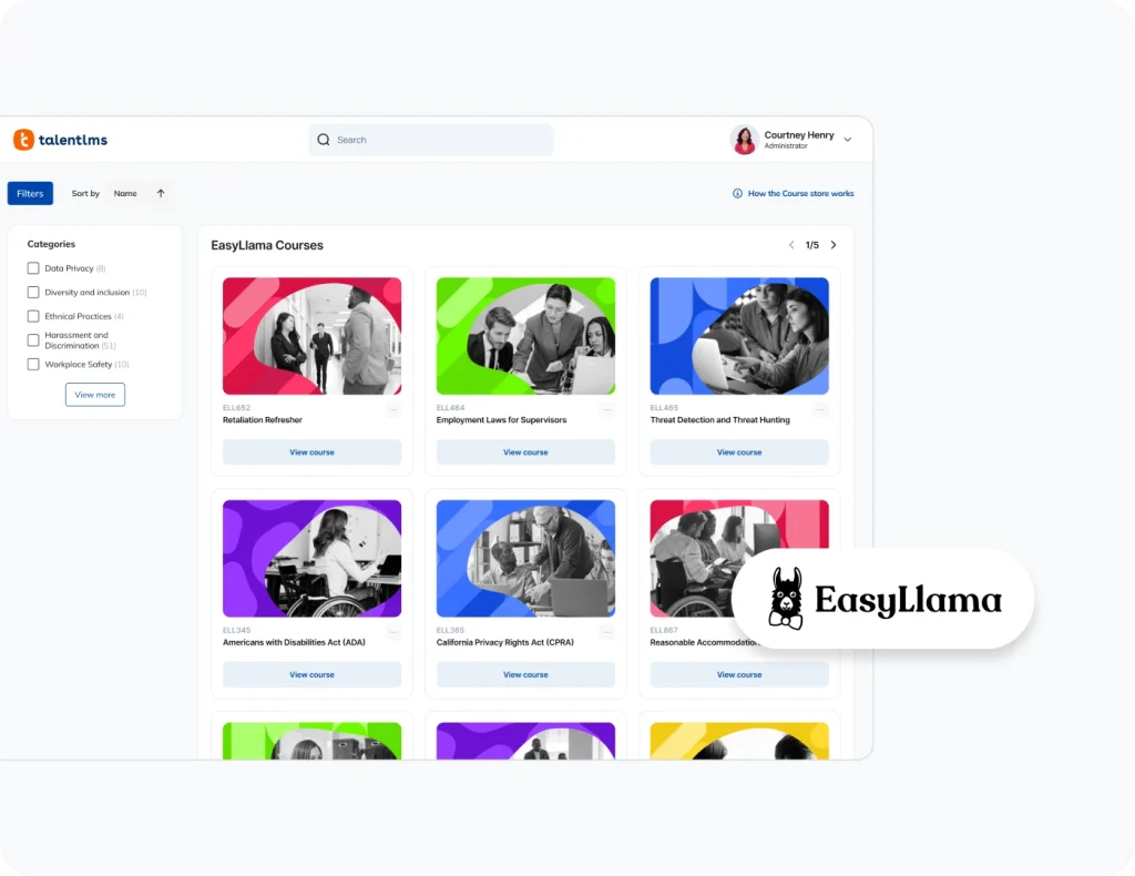 EasyLlama courses on TalentLMS.
